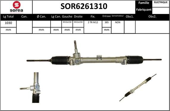 SNRA SOR6261310 - Stūres mehānisms www.autospares.lv