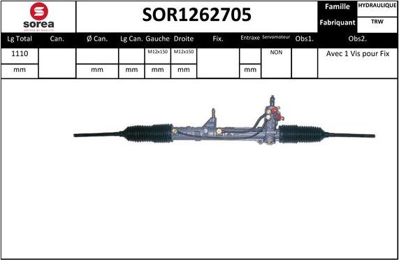 SNRA SOR1262705 - Stūres mehānisms autospares.lv