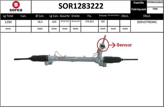 SNRA SOR1283222 - Stūres mehānisms www.autospares.lv
