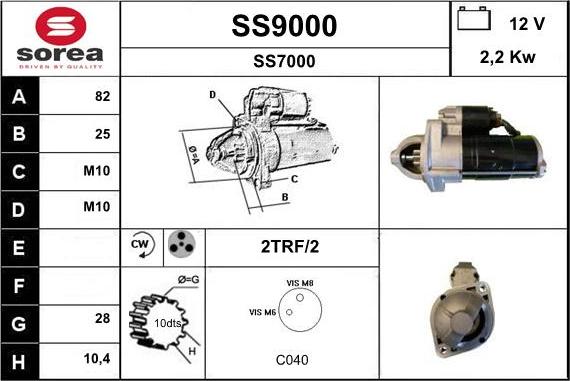 SNRA SS9000 - Starter www.autospares.lv