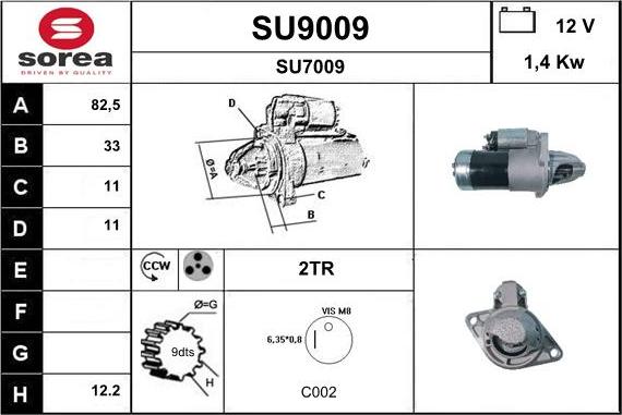 SNRA SU9009 - Starteris www.autospares.lv