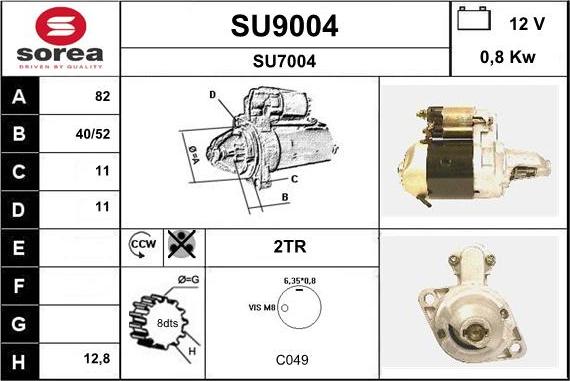 SNRA SU9004 - Starter www.autospares.lv