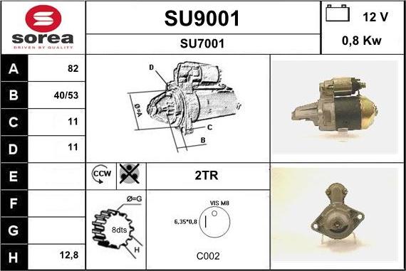 SNRA SU9001 - Стартер www.autospares.lv