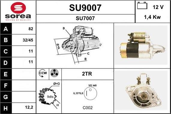 SNRA SU9007 - Стартер www.autospares.lv