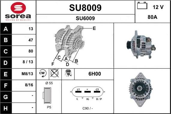 SNRA SU8009 - Ģenerators www.autospares.lv