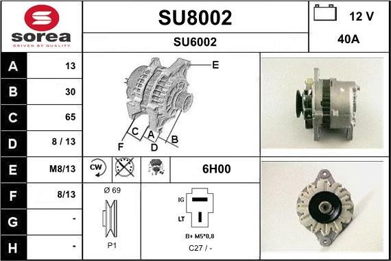 SNRA SU8002 - Ģenerators autospares.lv