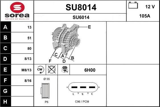 SNRA SU8014 - Генератор www.autospares.lv