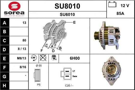 SNRA SU8010 - Генератор www.autospares.lv