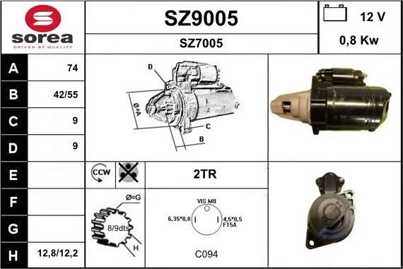 SNRA SZ9005 - Стартер www.autospares.lv