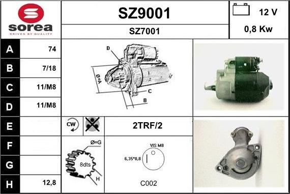 SNRA SZ9001 - Starteris www.autospares.lv