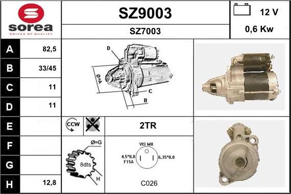 SNRA SZ9003 - Starteris autospares.lv