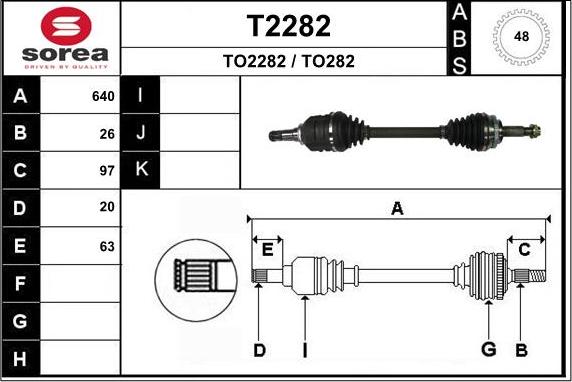 SNRA T2282 - Piedziņas vārpsta www.autospares.lv