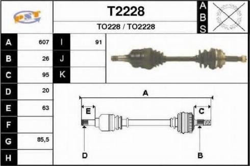 SNRA T2228 - Piedziņas vārpsta autospares.lv