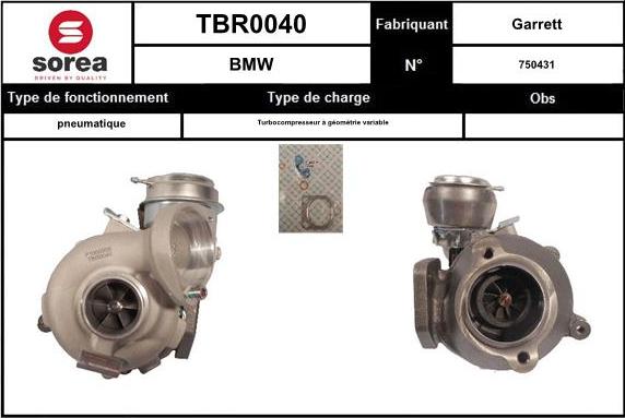 SNRA TBR0040 - Kompresors, Turbopūte www.autospares.lv