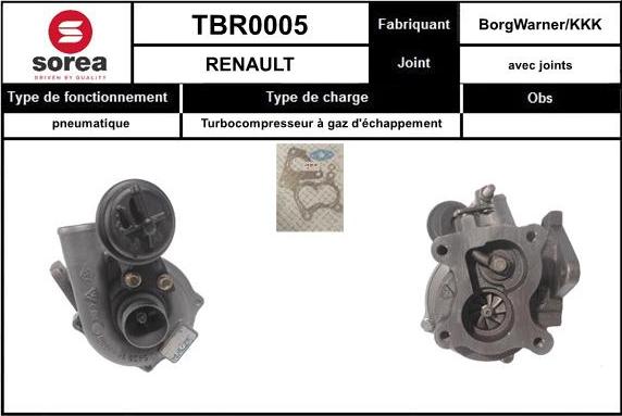 SNRA TBR0005 - Kompresors, Turbopūte autospares.lv