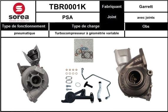 SNRA TBR0001K - Турбина, компрессор www.autospares.lv