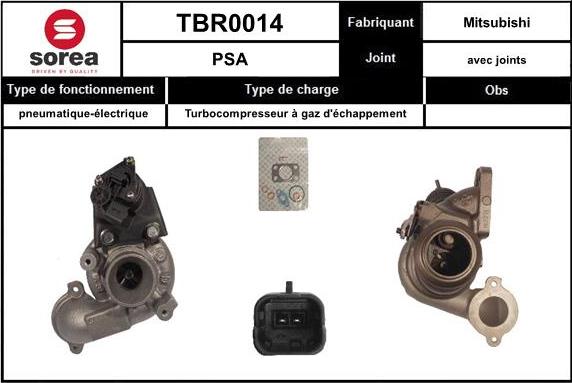 SNRA TBR0014 - Турбина, компрессор www.autospares.lv