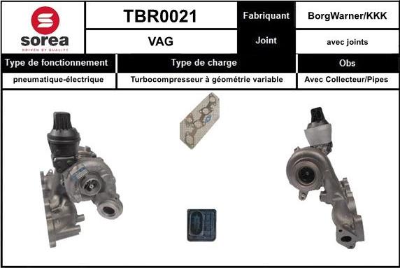 SNRA TBR0021 - Турбина, компрессор www.autospares.lv