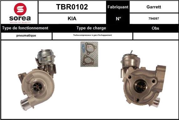 SNRA TBR0102 - Турбина, компрессор www.autospares.lv