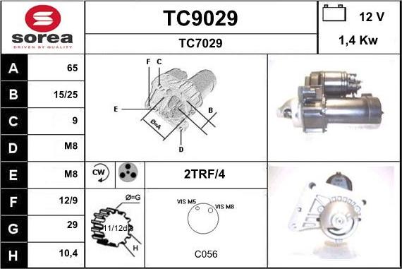 SNRA TC9029 - Стартер www.autospares.lv