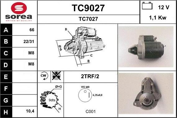 SNRA TC9027 - Starter www.autospares.lv