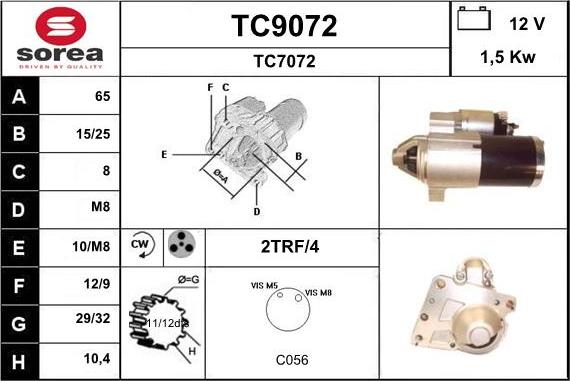 SNRA TC9072 - Starteris autospares.lv