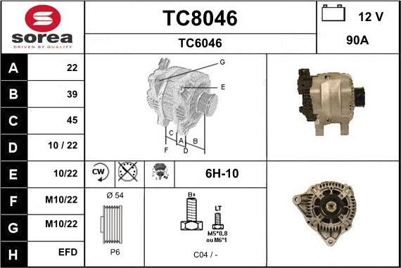 SNRA TC8046 - Генератор www.autospares.lv