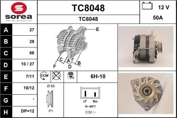 SNRA TC8048 - Ģenerators www.autospares.lv