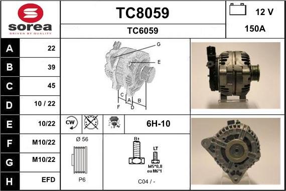 SNRA TC8059 - Ģenerators www.autospares.lv