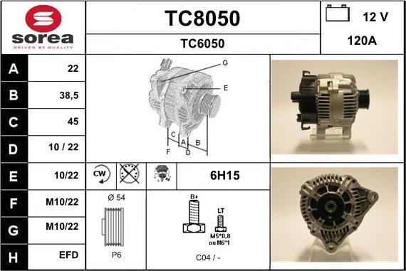 SNRA TC8050 - Ģenerators autospares.lv