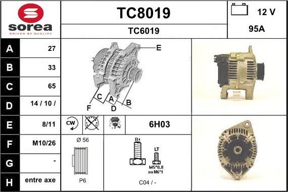 SNRA TC8019 - Генератор www.autospares.lv