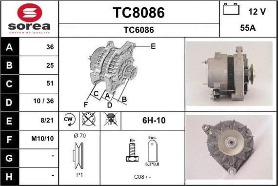 SNRA TC8086 - Ģenerators autospares.lv