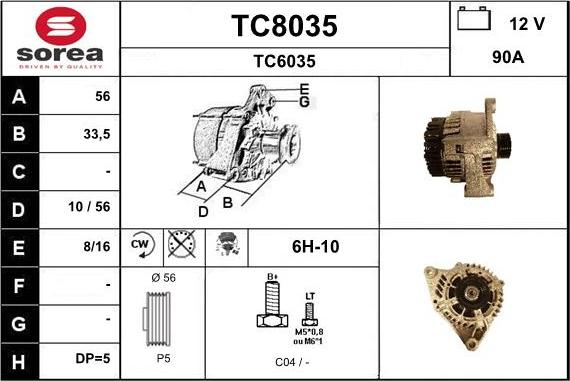 SNRA TC8035 - Ģenerators autospares.lv