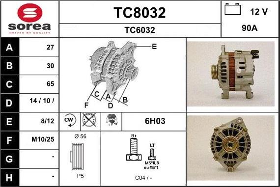 SNRA TC8032 - Ģenerators www.autospares.lv