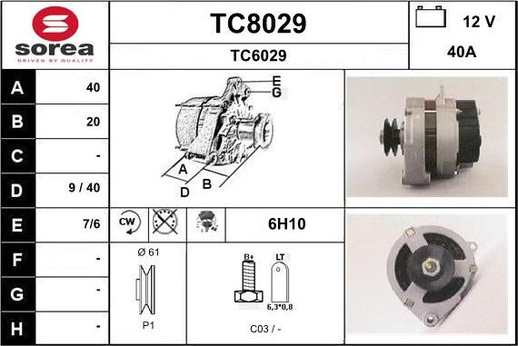 SNRA TC8029 - Ģenerators autospares.lv