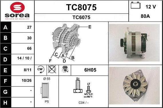 SNRA TC8075 - Ģenerators autospares.lv