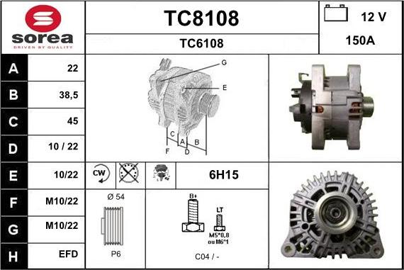 SNRA TC8108 - Ģenerators autospares.lv