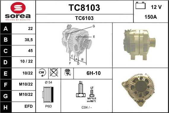 SNRA TC8103 - Ģenerators www.autospares.lv