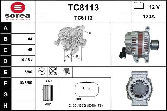 SNRA TC8113 - Генератор www.autospares.lv