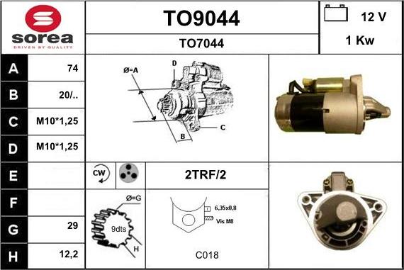 SNRA TO9044 - Starteris www.autospares.lv