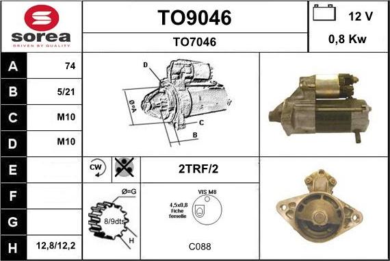 SNRA TO9046 - Starteris www.autospares.lv