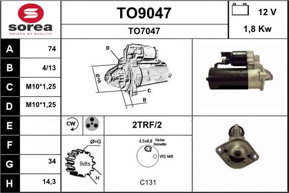 SNRA TO9047 - Стартер www.autospares.lv