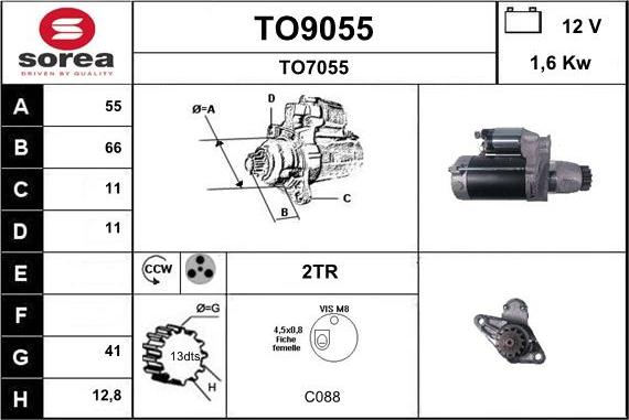 SNRA TO9055 - Стартер www.autospares.lv