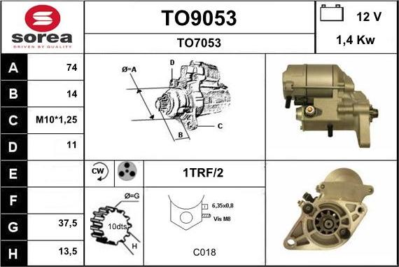 SNRA TO9053 - Starter www.autospares.lv