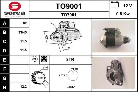 SNRA TO9001 - Starter www.autospares.lv