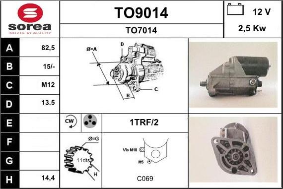 SNRA TO9014 - Starter www.autospares.lv