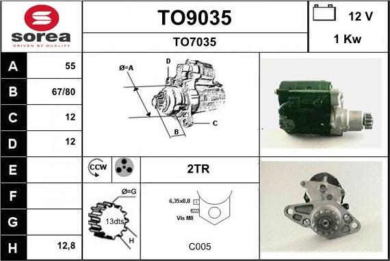 SNRA TO9035 - Стартер www.autospares.lv