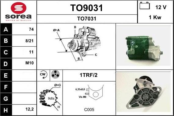 SNRA TO9031 - Starteris www.autospares.lv