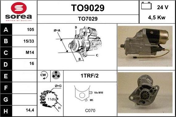 SNRA TO9029 - Стартер www.autospares.lv