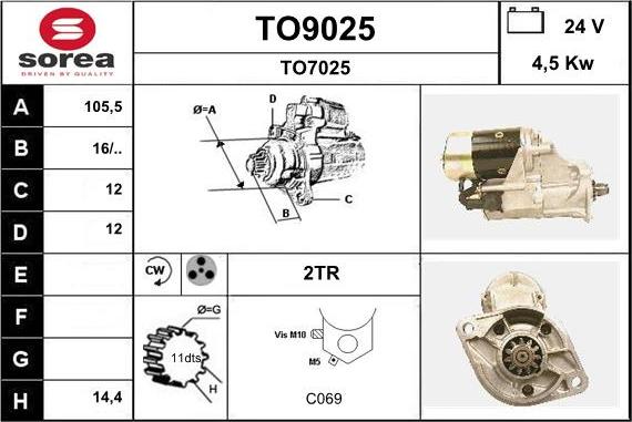 SNRA TO9025 - Starteris autospares.lv